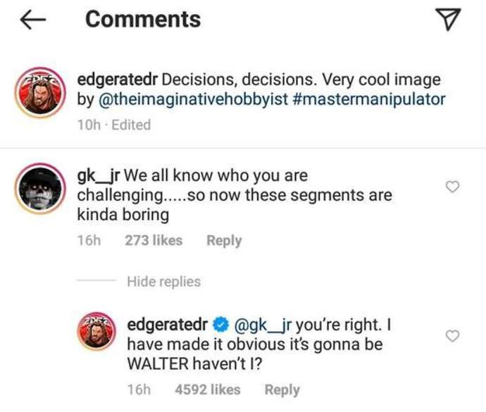 Edge teased a shock WrestleMania bout with WALTER