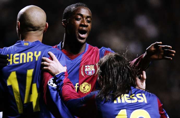 Yaya Toure, Lionel Messi and Thierry Henry