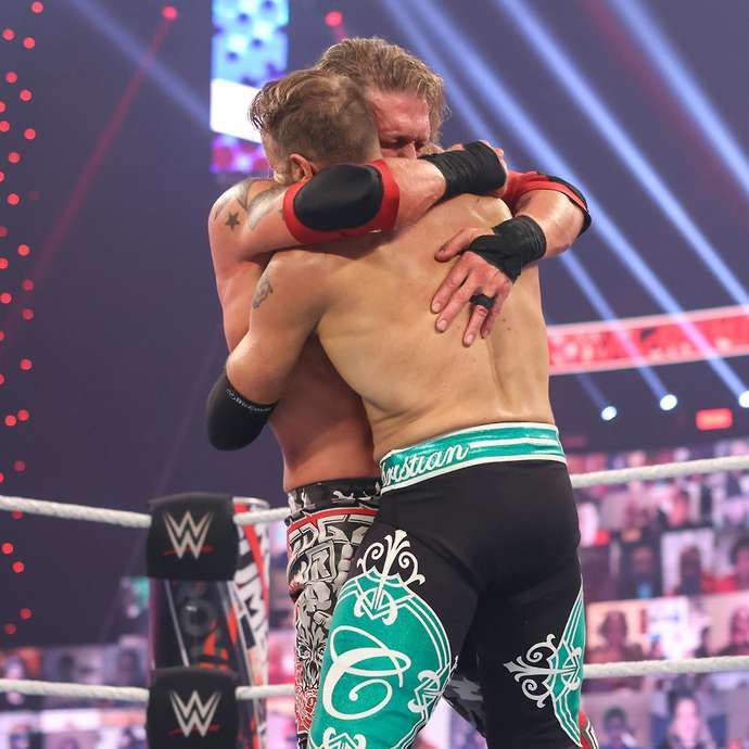 Edge and Christian shared a special moment at the Royal Rumble
