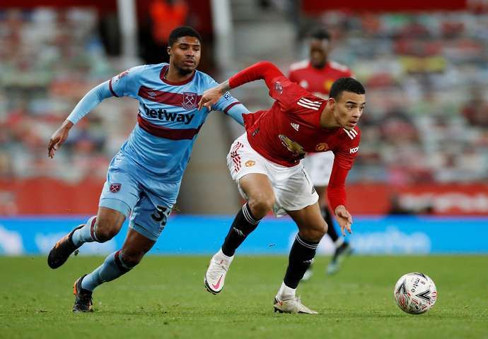 Mason Greenwood in action for Man United vs West Ham