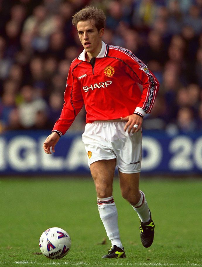 Phil Neville in action for Man United