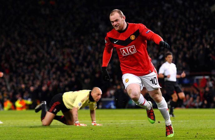 Rooney in action vs Milan