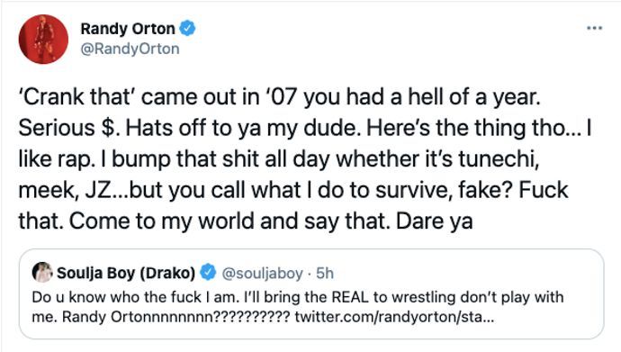 Orton continues to fire shots at Soulja Boy on Twitter