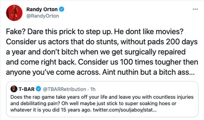 Orton took shots at Soulja Boy on Twitter