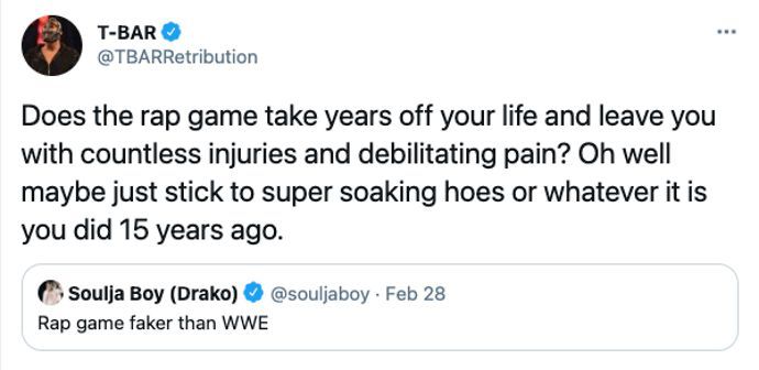 WWE star T-Bar wasn't impressed with Soulja Boy