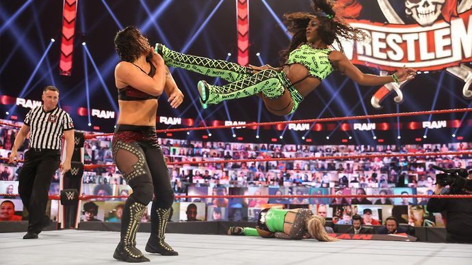 The women's tag team champs were in action