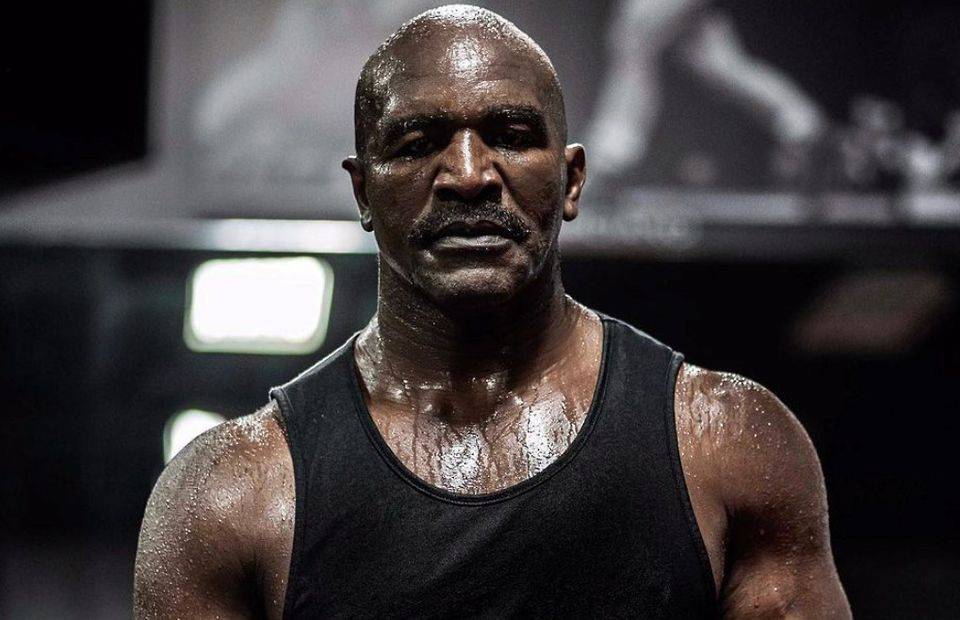 Holyfield Ripped Mike Tyson: Evander Holyfield looks ripped as he calls 'Iron Mike' out