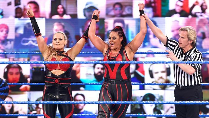 There was women's tag team action on SmackDown