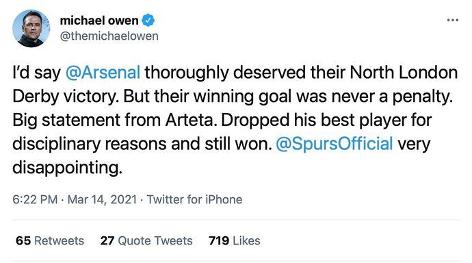 Michael Owen tweet
