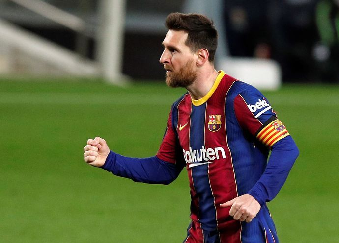 Lionel Messi in action for Barcelona vs Huesca