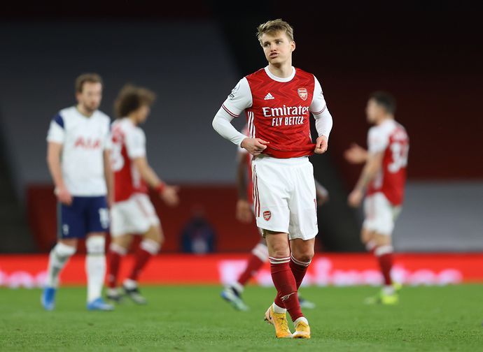 Martin Odegaard in action for Arsenal