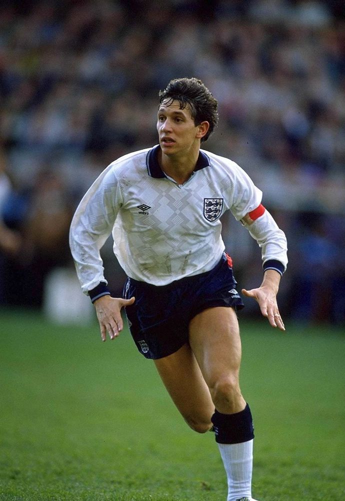 Gary Lineker in action for England