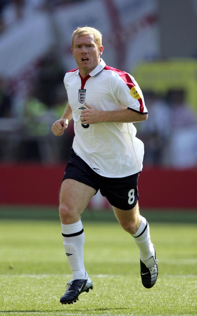 Paul Scholes in action for England