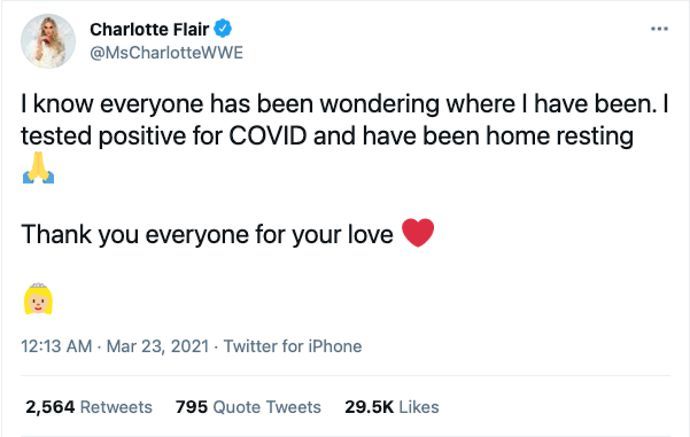 Flair has confirmed she's caught coronavirus