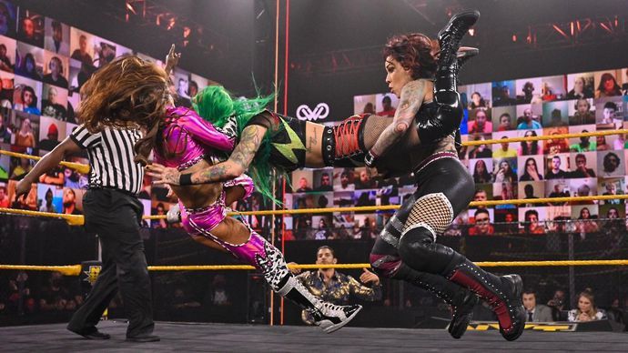 The women's tag team champions were in action on NXT