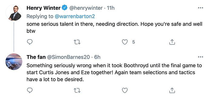 Eze and Jones tweet