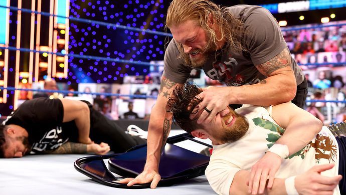 Edge is currently in a storyline with Reigns and Bryan