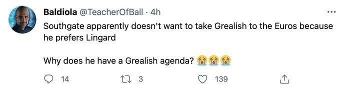Jack Grealish England tweet