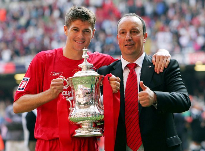 Steven Gerrard and Rafa Benitez at Liverpool