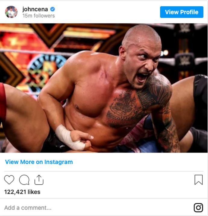Cena shared an image of Kross on Instagram