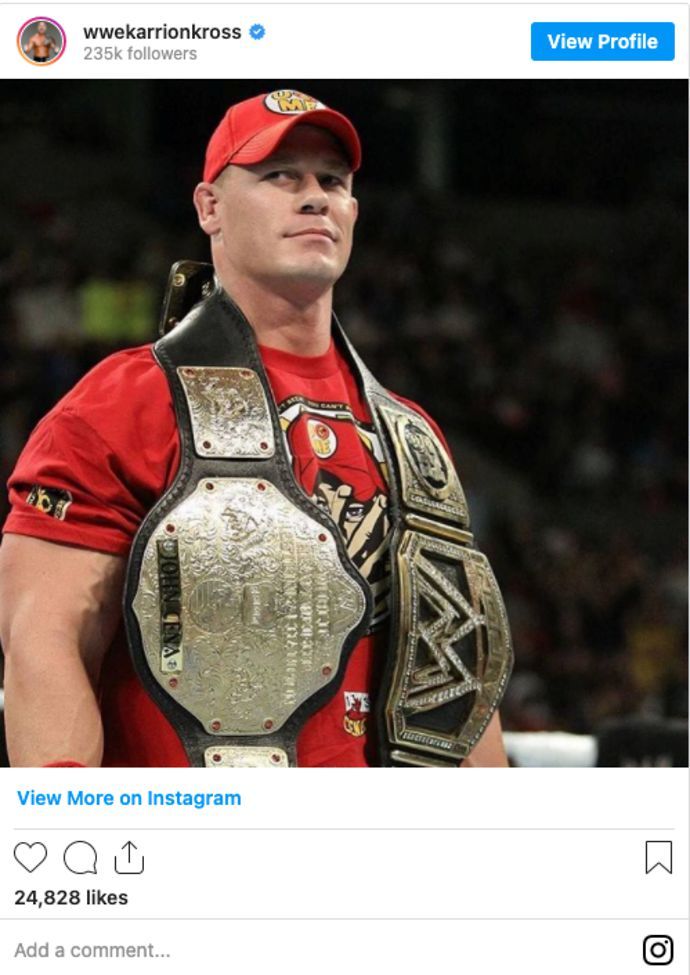 Kross shared an image of Cena in WWE