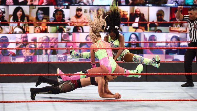 Women's tag team action on RAW