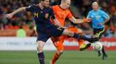 Xabi Alonso and Arjen Robben in 2010 World Cup final