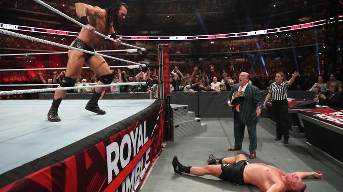 Drew McIntyre eliminates Brock Lesnar