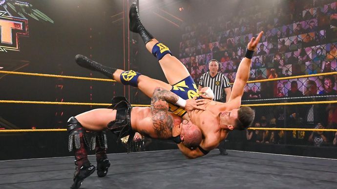 WWE Champion Kross in action on NXT