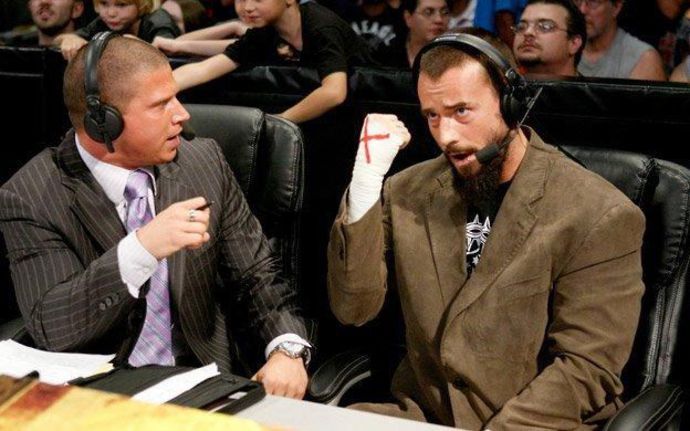 Punk made regular appearances as a commentator in WWE