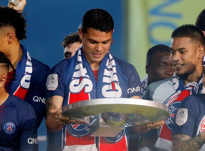 Silva with the Ligue 1 trophy