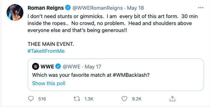 Reigns made a huge statement after winning at Backlash