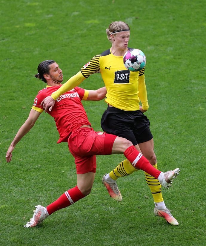 Erling Haaland during Dortmund vs Leverkusen