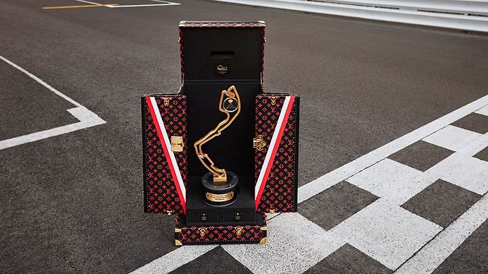 This year's Monaco Grand Prix winning trophy - presented in an immaculate Louis Vuitton case 