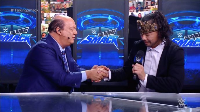 Heyman promised Nakamura a title match on Talking Smack
