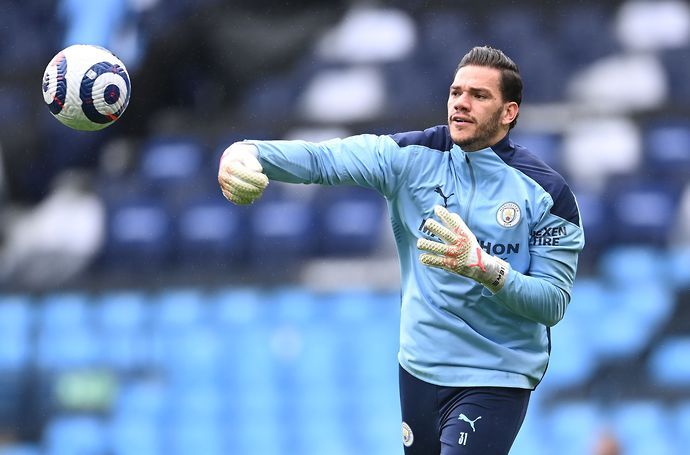 Ederson in action for Manchester City