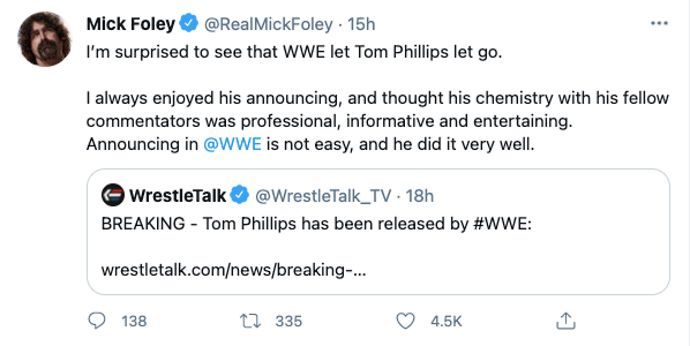 Foley responds to Phillips sacking