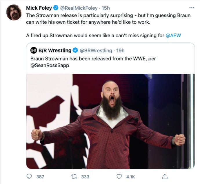 Foley commented on Strowman's release