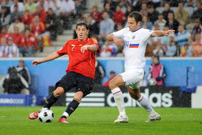 Spain's David Villa was in scintillating form in the opening match against Russia