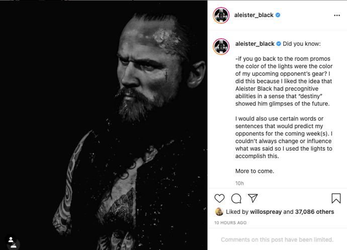 Black shared secrets of his WWE promos online