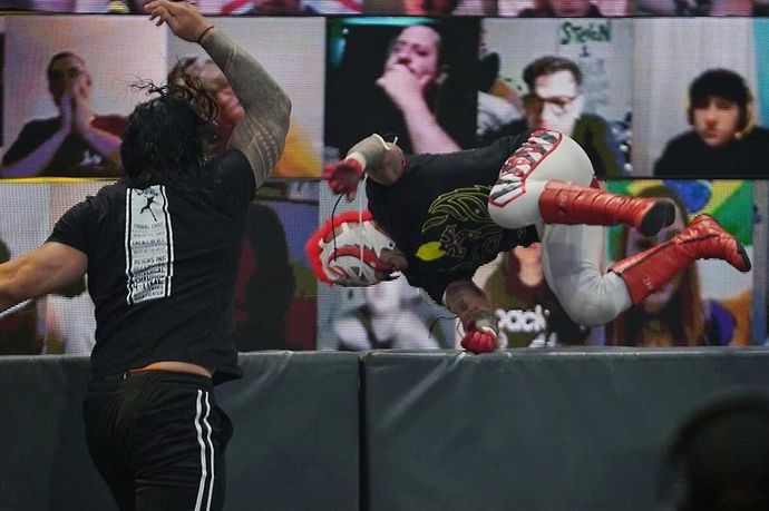 Reigns beat the hell out of Mysterio on SmackDown last week