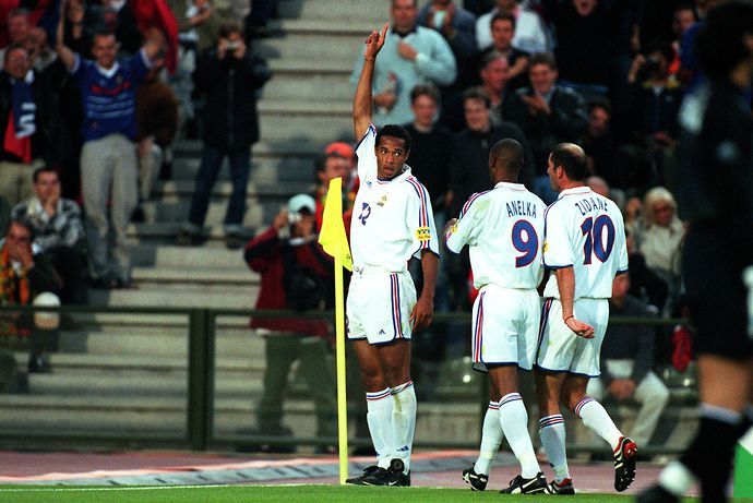 Thierry Henry, Nicolas Anelka and Zinedine Zidance France Euro 2000