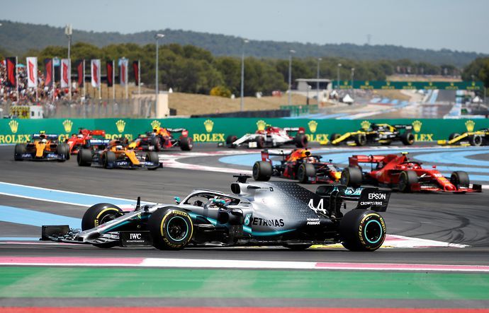 Mercedes' Lewis Hamilton during the race