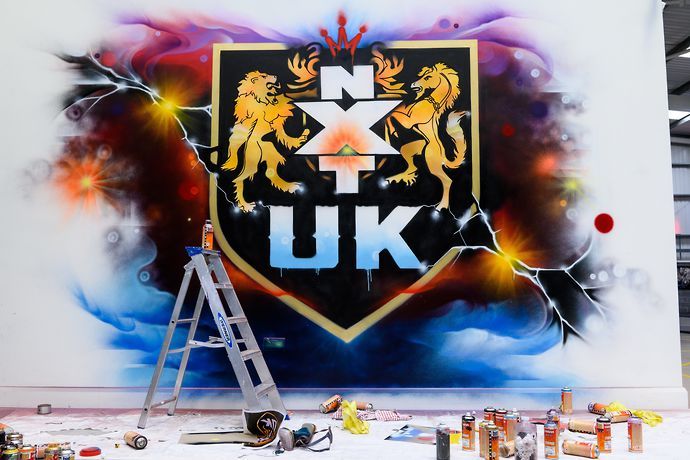 The new NXT UK graffiti mural at WWE UK Performance Center