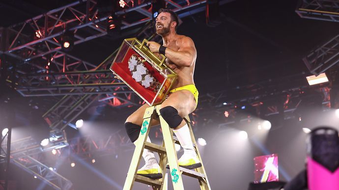LA Knight was victorious in the ladder match at TakeOver