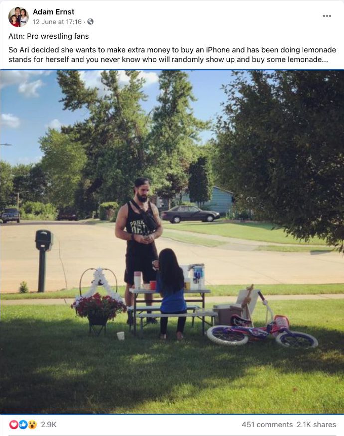 The photo of Rollins buying lemonade has gone viral