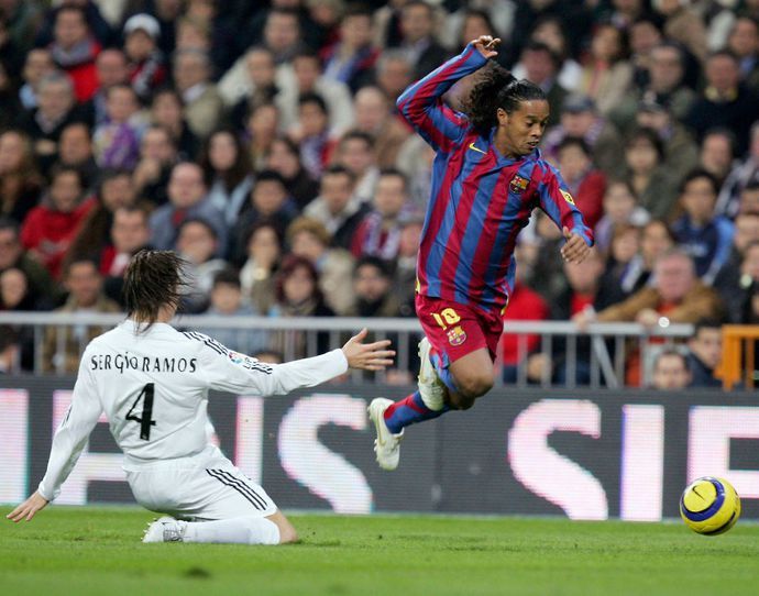 Ronaldinho and Sergio Ramos have clashed after his Real Madrid exit