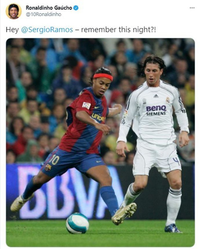 Ronaldinho attempted to troll Sergio Ramos after his Real Madrid exit
