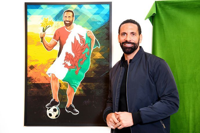 Rio Ferdinand had a portrait painted of him in a Wales shirt
