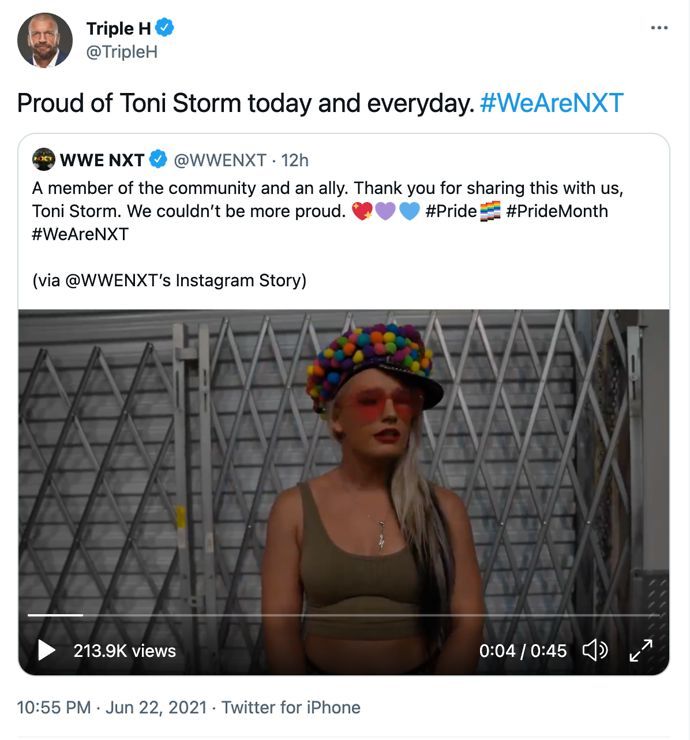 Triple H comments on Toni Storm coming out as bisexual